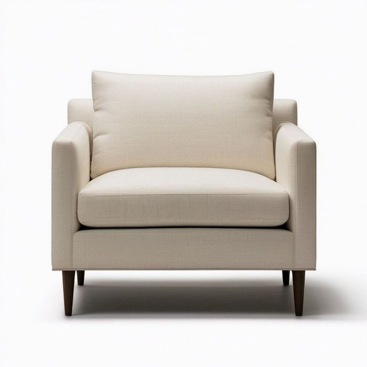 Polstersessel 88 x 88 x 88 cm Creme mit dunkelbraunen Massivholzfüssen