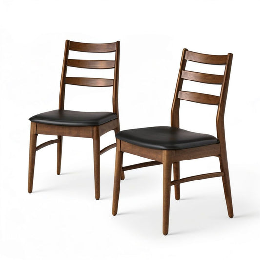 2er-Set mit hoher Rückenlehne, 44 x 53 x 97 cm, Braun/Schwarz