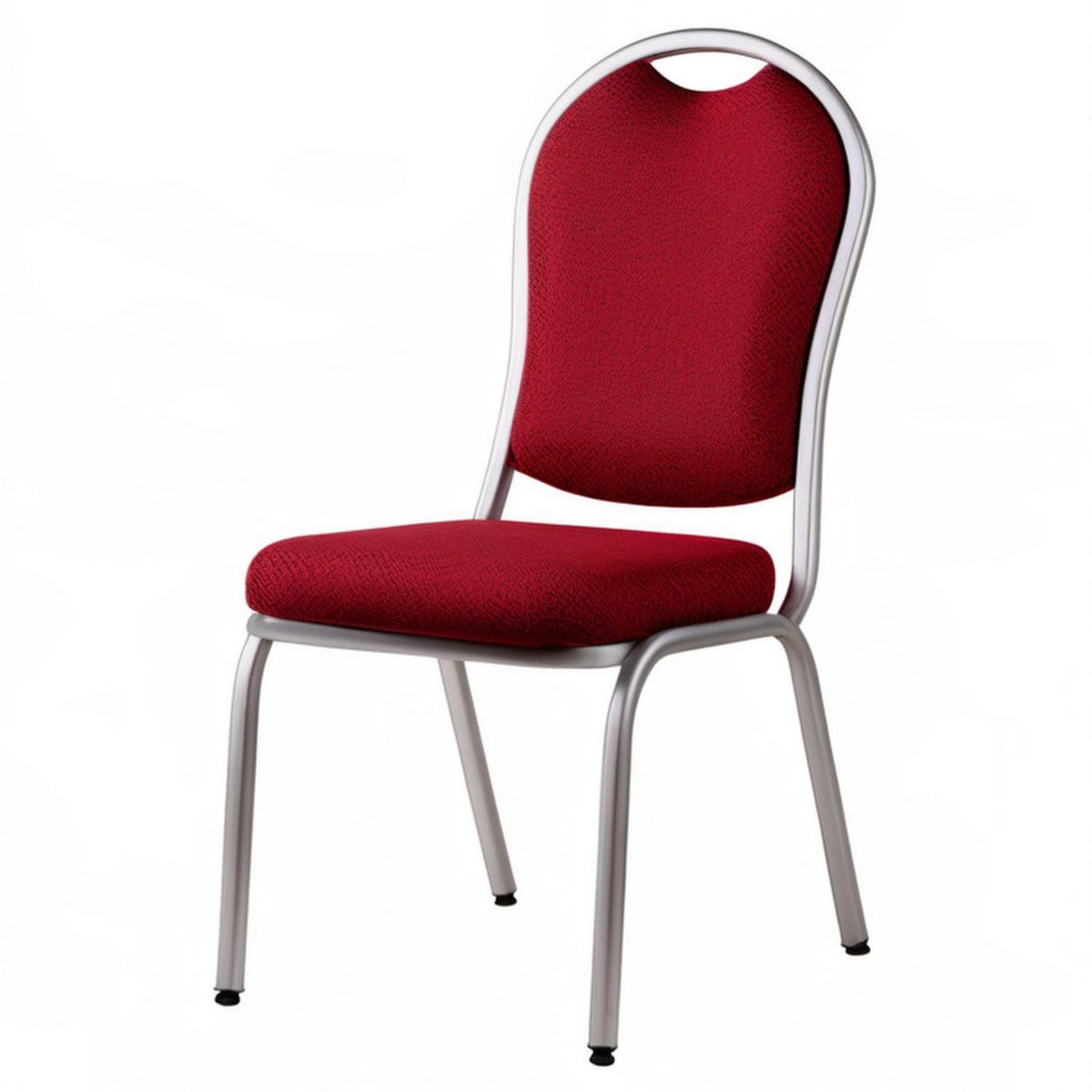 Stapelbarer Bankettstuhl 44 x 52 x 93 cm Rot/Silber mit Polyesterbezug und Stahlrohrgestell