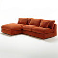 Ecksofa mit linker Chaise longue, 300 x 180 x 75 cm, Terrakotta, Polyester-Cord